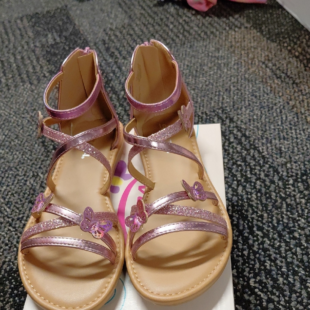 Soda Pink Glitter Butterfly Kids Sandals